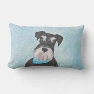 Coussin Rectangle Schnauzer (Miniature) Peinture - Chien original mi