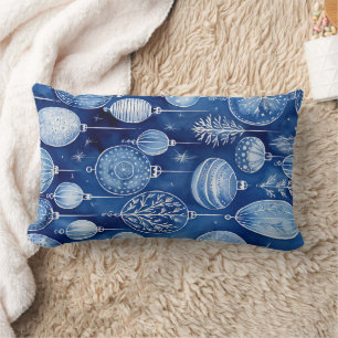 Coussin Rectangle Scrapbook de Noël Flèche de neige Blue Winter