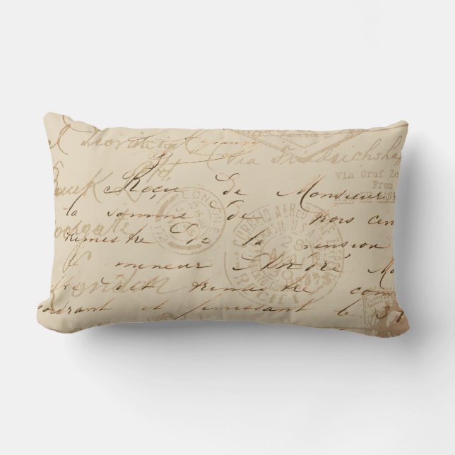 Coussin Rectangle Script et timbres (Recto)