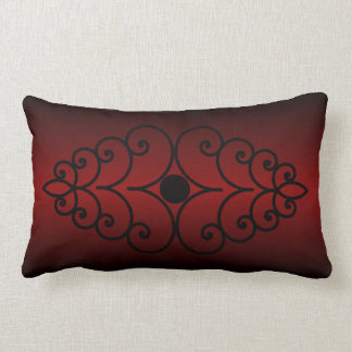Coussin Rectangle Scrollwork sur le gradient rouge foncé