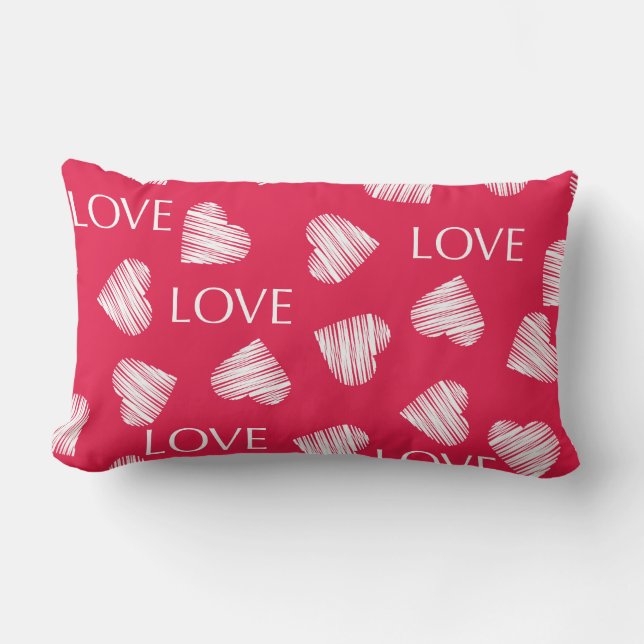 Coussin Rectangle Seamless LOVE Valentines Day rose (Recto)