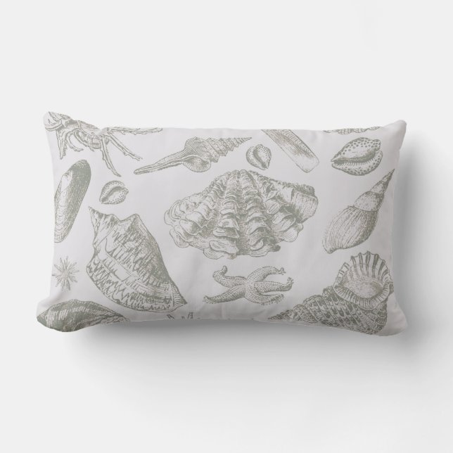 Coussin Rectangle Seashell Soft Antique Art Beach Shops (Recto)