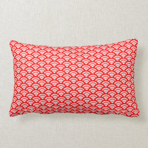 Coussin Rectangle seigaiha (rouge) (lumbar)