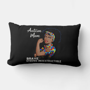 Coussin Rectangle Sensibilisation sur l'autisme Forte Maman Afro Mèr