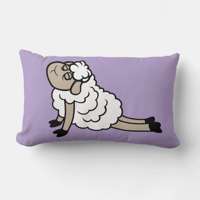 Coussin Rectangle Sheep Tired Exhausted Yoga Cobra Pose Bhujangasana (Recto)