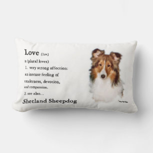 Coussin Rectangle Sheltie Art Love