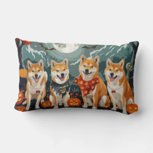 Coussin Rectangle Shiba Inu Halloween Éffrayant