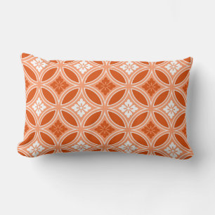 Coussin Rectangle Shippo avec Motif Fleur, Mandarin Orange