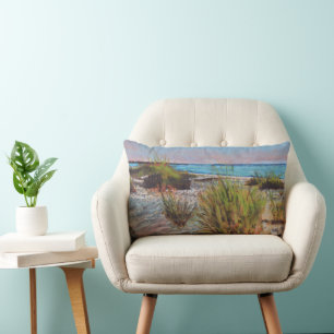 Coussin Rectangle Shore Beach Pastel Art