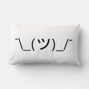 Coussin Rectangle Shrug Emoticon —\_(ツ)_/ Afficher le Kaomoji japona