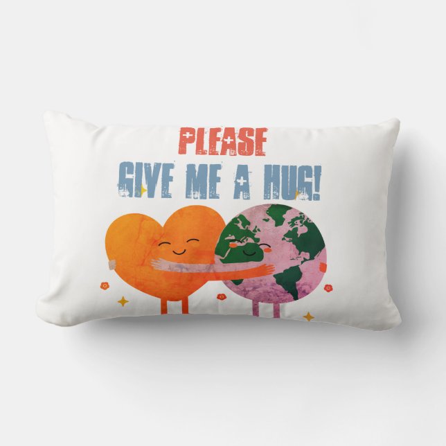 Coussin Rectangle S'il vous plaît, donnez-moi un câlin ! T-shirt enf (Recto)