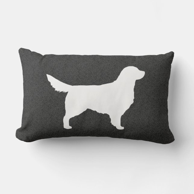 Coussin Rectangle Silhouette de Retriever doré (Recto)