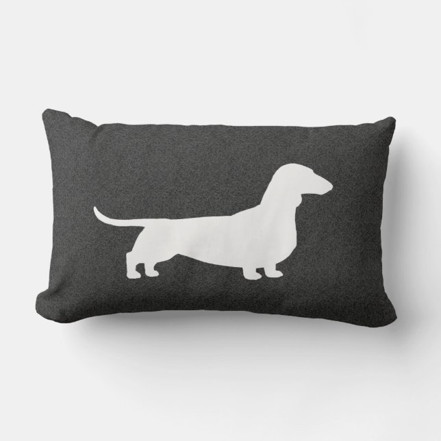 Coussin Rectangle Silhouette de teckel - chien aux cheveux courts de (Recto)