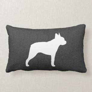 Coussin Rectangle Silhouette de Terrier de Boston