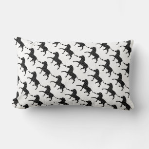 Coussin Rectangle Silhouette d'impression noir et gris Zebra