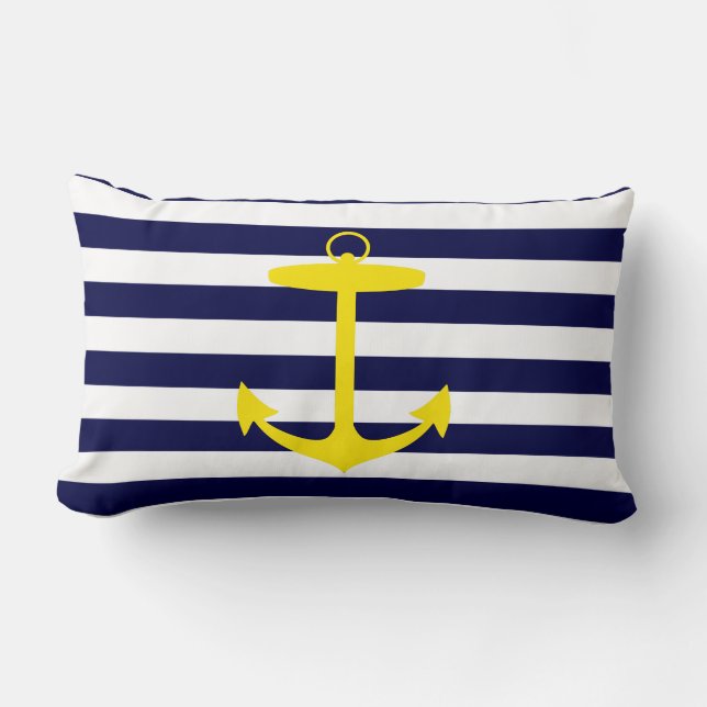 Coussin Rectangle Silhouette jaune d'Ancre (Recto)