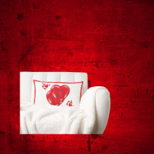 Simple coeur rouge sur Heureuse Sainte-Valentin bl