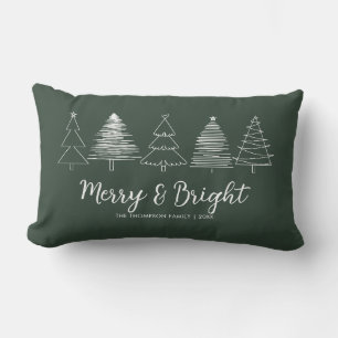 Coussin Rectangle Simple Joyeux et lumineux Grand Vert Nom de famill