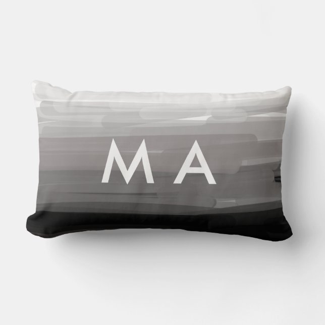 Coussin Rectangle Simple monogramme ajouter votre nom lettre man min (Recto)
