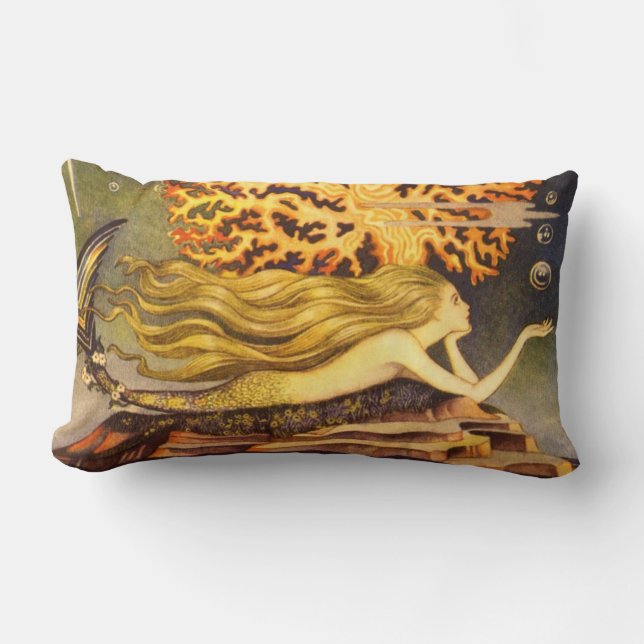 Coussin Rectangle Sirène vintage (Recto)