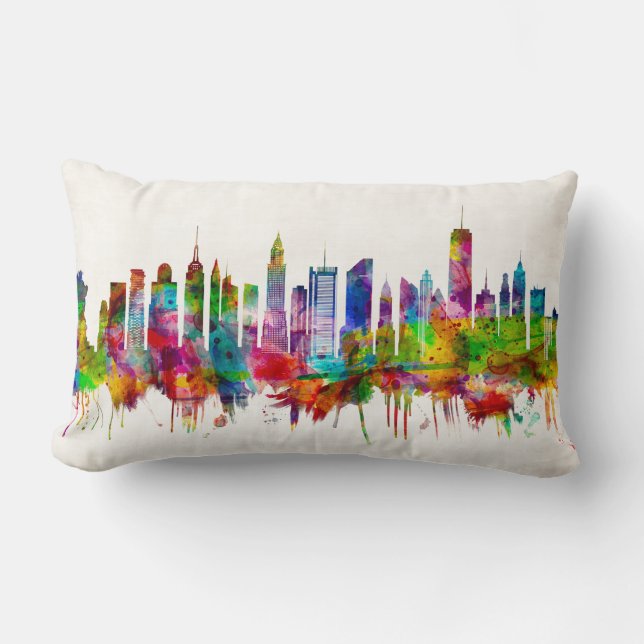 Coussin Rectangle Skyline de New York (Recto)