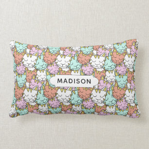 Coussin Rectangle Sleepy Cats Motif nom personnalisé lancer des orei