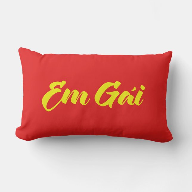 Coussin Rectangle Soeur Viêt-namienne (Jeune) - Em Gái ~ Tiet Viêt (Recto)
