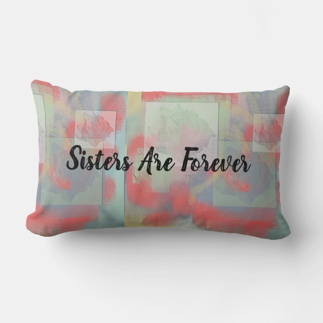 Coussin Rectangle Soeurs Forever Pastel Rose Abstrait frère (Recto)