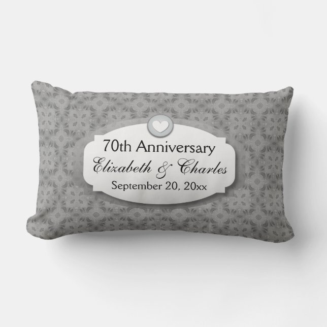 Coussin Rectangle soixante-dixième Platine Z03 d'anniversaire de (Recto)