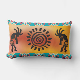Coussin Rectangle Soleil et paire de Kokopelli