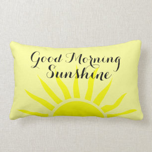 Coussin Rectangle Soleil"   Sun jaune lumineux "bonjour
