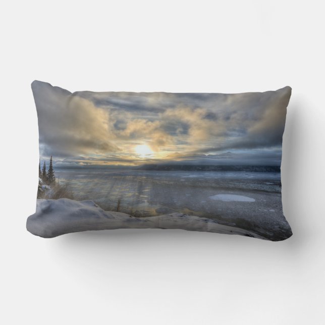 Coussin Rectangle Solstice d'hiver Turnagain Arme (Recto)