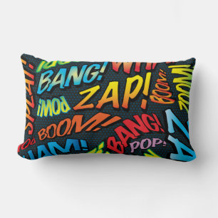 Coussin Rectangle Sons de bande dessinée rétro amusants Pop Art