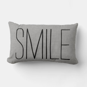 Coussin Rectangle Sourire gris rustique