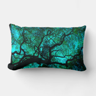 Coussin Rectangle Sous l'arbre en turquoise