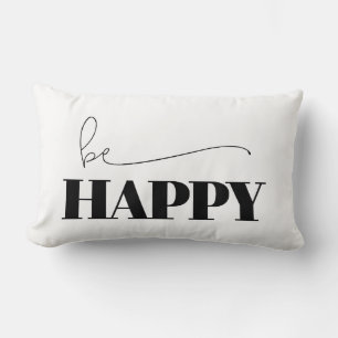 Coussin Rectangle Soyez heureux de la typographie