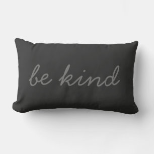 Coussin Rectangle Soyez inspirant Citation moderne Noir et gris