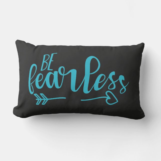 Coussin Rectangle Soyez sans crainte Citation Motivationnelle Turquo (Recto)
