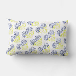 Coussin Rectangle Spiral tourbillons mehandi coeur drapeau ukrainien