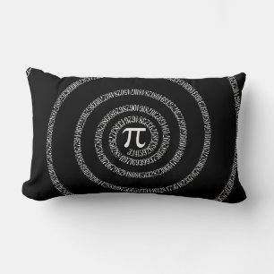 Coussin Rectangle Spirale pour chiffres Pi sur noir