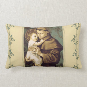 Coussin Rectangle St Anthony de Padoue avec le bébé Jésus