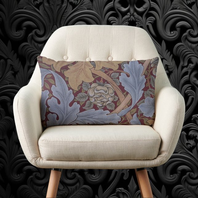 Coussin Rectangle St. James Acanthus Leaf Motif par William Morris (St. James Acanthus Pattern by William Morris Lumbar Pillow)