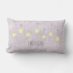Coussin Rectangle Stars Nom du bébé Date de naissance Décor de la cr