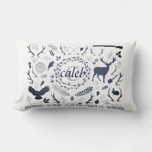 Coussin Rectangle Stat personnalisée de naissance de crèche de bébé
