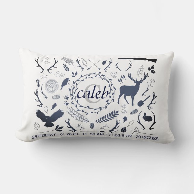 Coussin Rectangle Stat personnalisée de naissance de crèche de bébé (Recto)