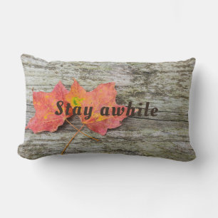 Coussin Rectangle Stay Awhile citation des feuilles d'automne