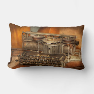 Coussin Rectangle Steampunk - L'histoire de la dactylographie