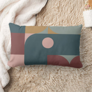 Coussin Rectangle Style Bauhaus Brown, Turquoise, Tan