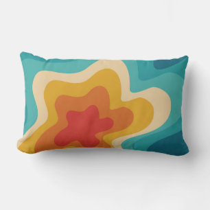 Coussin Rectangle Style rétro coloré design tourbillon