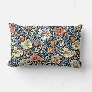 Coussin Rectangle style William Morris motif floral à feuilles d'aca